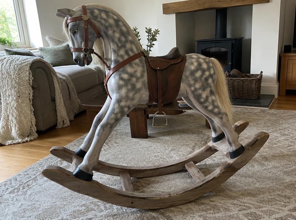 Hand-carved rocking horse