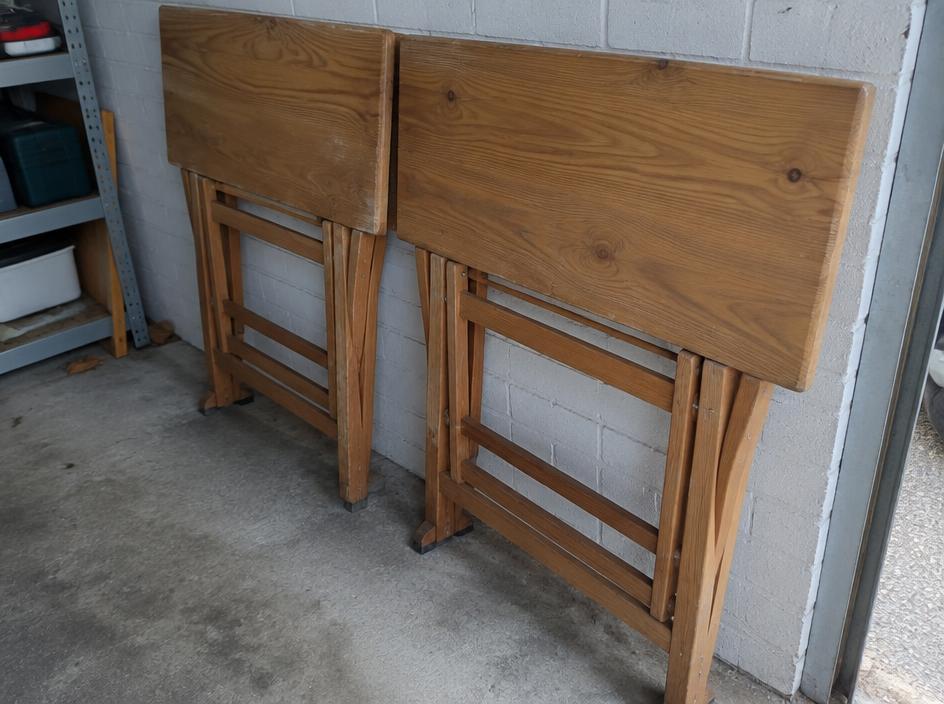 2 × folding trestle tables